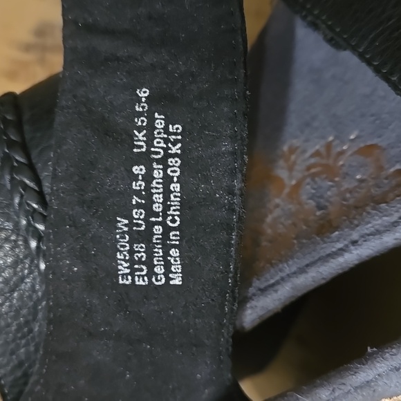 Aetrex Arielle Wedge Leather Sandals Black Size 7.5-8 - Picture 5 of 10